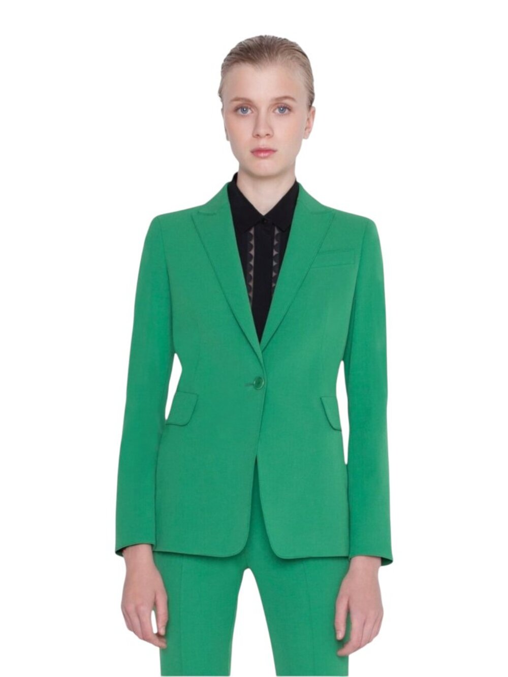 Akris Punto Emerald Wool Statement Blazer – Size 12 – Luxury Collector Piece